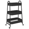 Black 3-tier Storage Trolley 42x41.5x77 Cm Steel