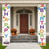 Happy Birthday Couplet Banner Balloon Cake 1 Pair Indoor Outdoor Decor