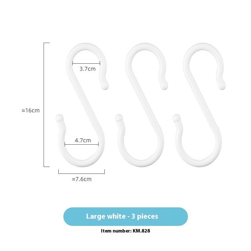 8Pcs S-Shaped Door Behind Hook Multi-Purpose Kitchen Hooks Wardrobe Clothes Cross Bar Universal Portable Bathroom Plastic Hook