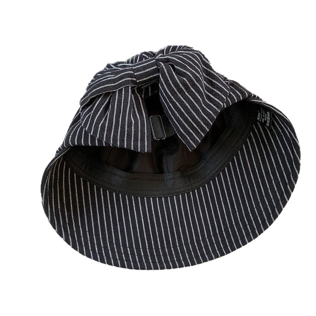 Striped Bow Duck Tongue Sunscreen Hat Women's New Summer Breathable and Versatile Face Small Sunshade Fisherman Hat