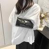 PU Leather Shoulder Bag for Women Girls Trend Chain Strap Crossbody Bag Butterfly Handbag All-Matching Messenger Bag  White
