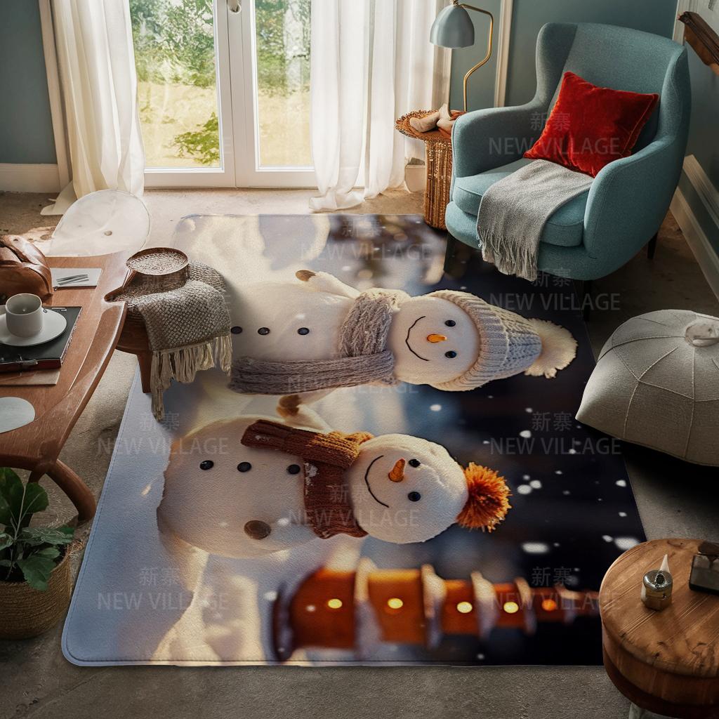 House Entrance Carpet Home Door Mat Living Room Bath Foot Bathroom Non-slip Water Absorption Rugs Bath Merry Christmas Winter