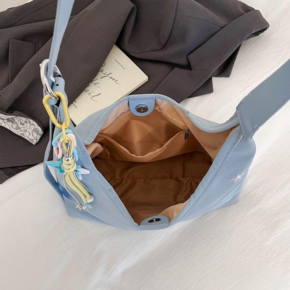 Cute Star Embroidered Shoulder Bag Five-pointed Star Tote Bag Casual Hobo Bag Office Worker
