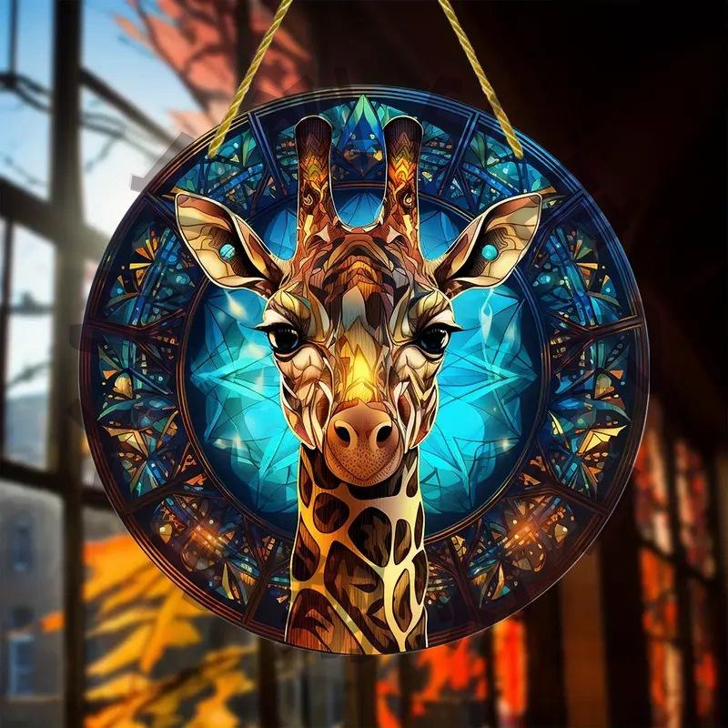 Acrylic Window Decoration Pendant Stained Cat On Desk Panel Decor Indoor Outdoor Garden Decor Or Housewarming Gift