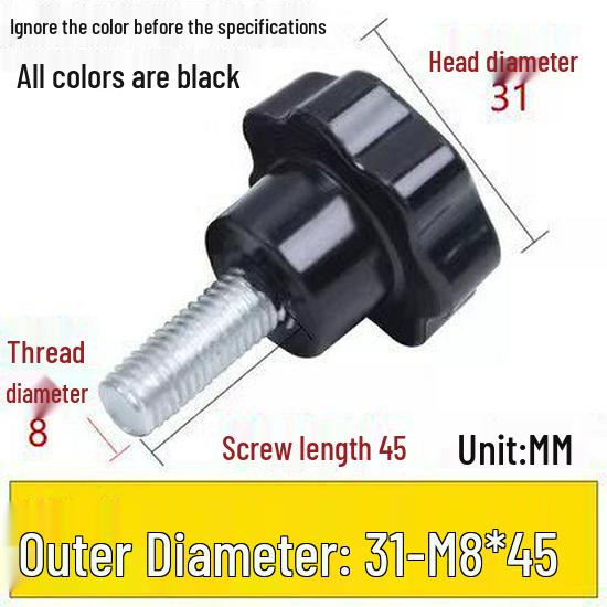 Star-Shaped Bakelite Hand-Tightening Screw Handle (M4-M10)