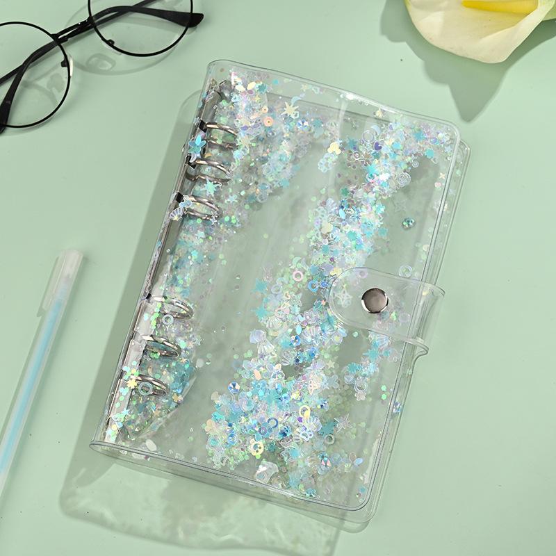 Glitter A6 Loose-Leaf Binder Cover with Detachable Six-Hole Design a6 синий