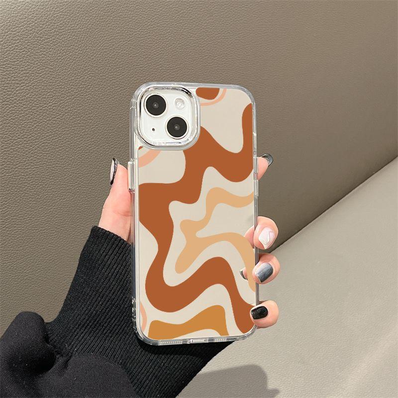 Yellow line mirror iPhone17promax mobile phone case 14/15 electroplating buttons 16 Apple 13 all-inclusive x