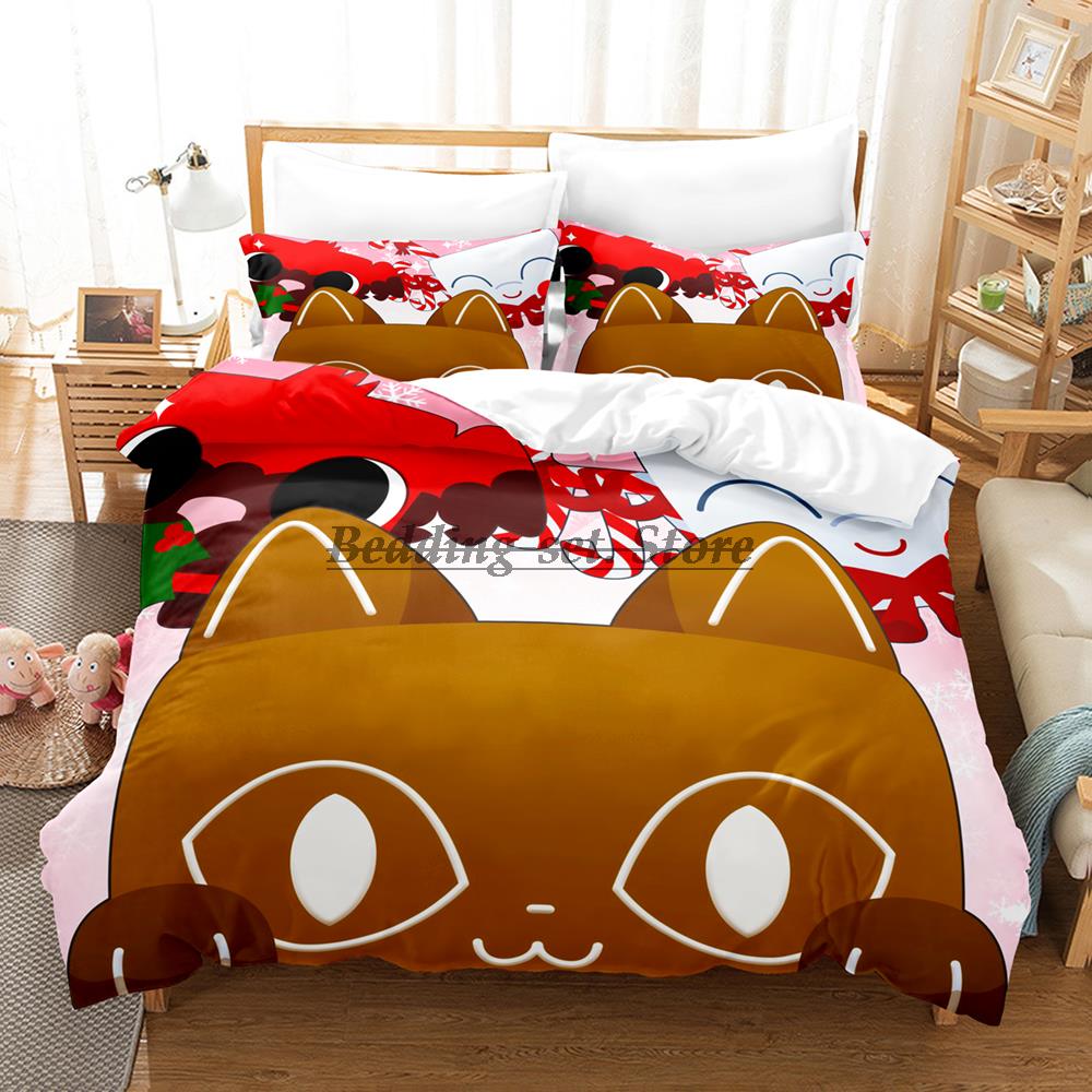Katze Haustier Simulator X Bettwäsche Set Einzelbett Twin Full Queen King Size Bettset Aldult Kinder Schlafzimmer Bettbezug Sets Anime Bettlaken Set