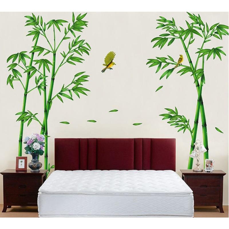 Removable Green Bamboo Forest Depths Wall Sticker Creative Chinese Style DIY Tree Home Decor Decals
