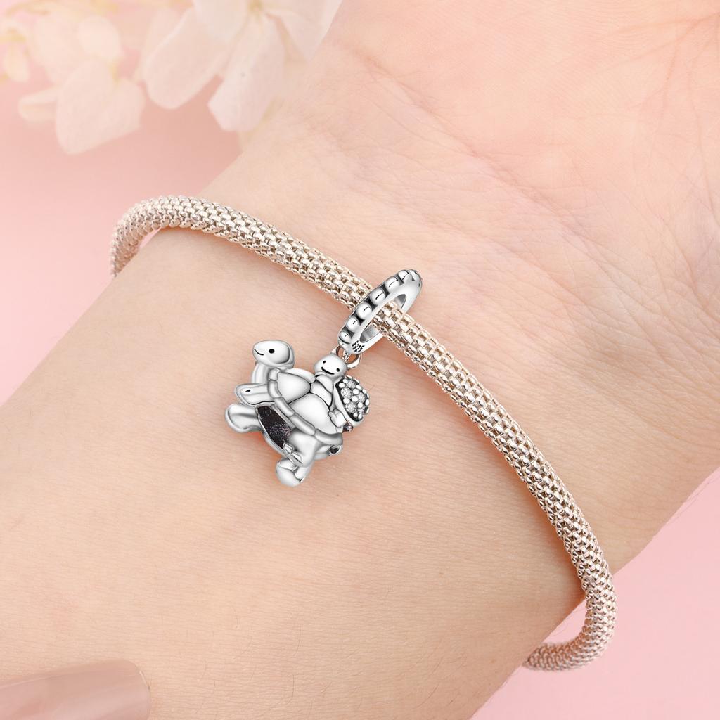 Copper Turtle Mother Child Pendant Bead Fit Bracelets Decoration Diy Birthday Party Gift Jewelry Bracelet Accessory