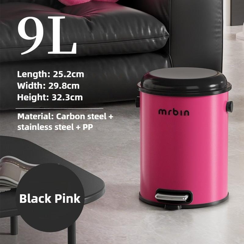 

Foot Pedal Waste Bin Creative Living Room Trash Can Bathroom Modern Litter Bins Kitchen Food Waste Disposal Garbage Can with Lid рожевий