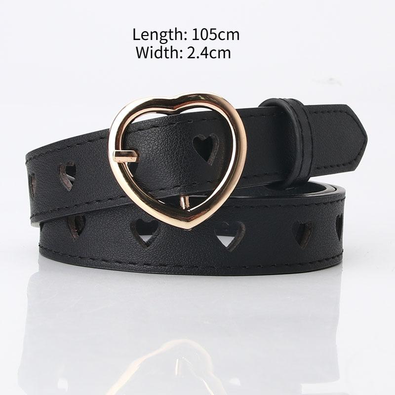 New Women's Simple and Versatile Love Hollow Belt Women's Pin Buckle Jeans Belt