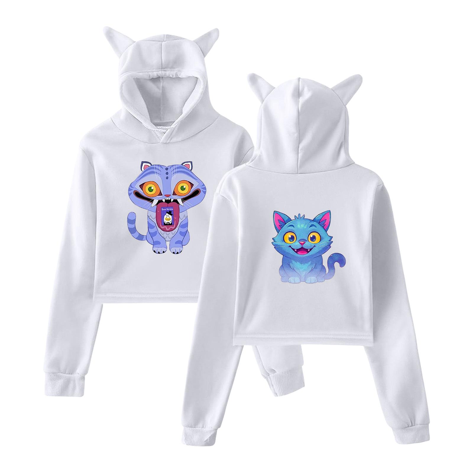 Kpop Demon Hunter Cute Tiger Crop Tops Women Sweatshirt Long Sleeve Girls Fashion Hoodie XS 1764₽