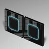 Luxus 2-fach 1-Wege Schalter Einpolig 16A Fabrik 16A Einpoliger Schalter Kristallglas Panel Wand Smart Life Wasserdicht
