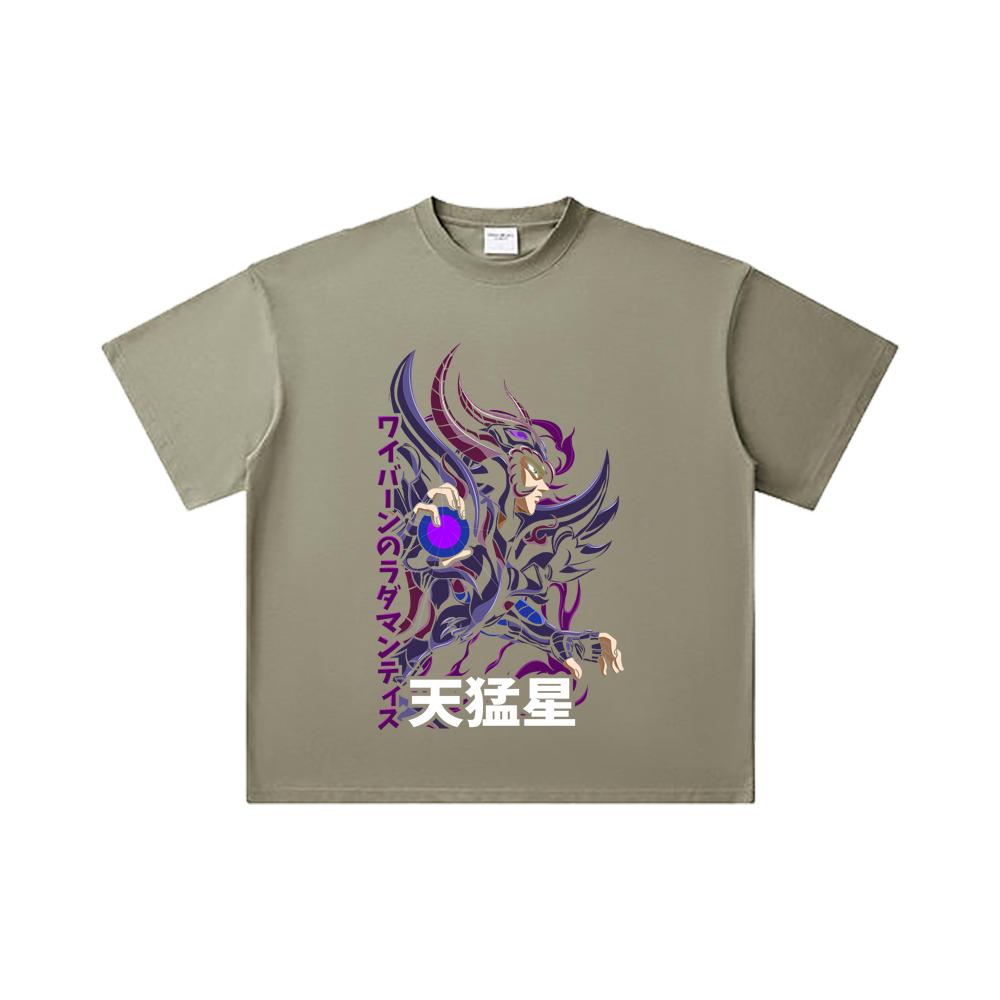 260 GSM Double Yarn 32 Count 100% Cotton Saint Seiya V18 Rhadamanthys Print Unisex Heavy Cotton T Shirt
