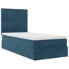 Ottoman Bed with Mattress Dark Blue 80x200 Cm Velvet