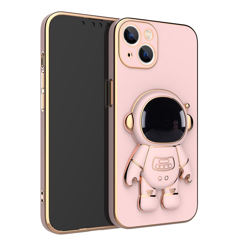 Luxury Chic 3D Astronaut Plating Phone Case For iPhone 15 14 13 12 11 Xs Pro Max Mini X 8 7 Plus SE Portable Holder Stand Cover