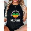 Unisexs Love Reggae Music Pattern T Shirt Soft Casual Top Vintage Stretched Stylish Comfortable Versatile