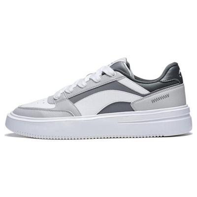 Li Ning Starlight Slip Resistant Abrasion Resistant Low Top Skateboard Shoes Men's Gray White AGCT139-1