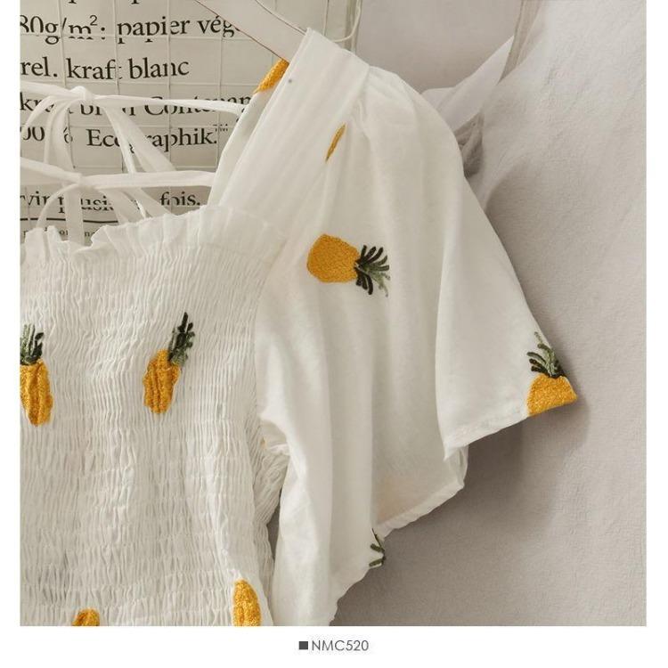 Sweet Fresh Fruit Printed Small A-line Skirt Dress