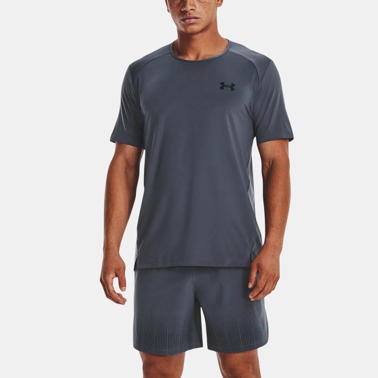 Under Armour Printed Sports Crew Neck Short Sleeve T-Shirt Men Tops Storm-Grey 1376785-044