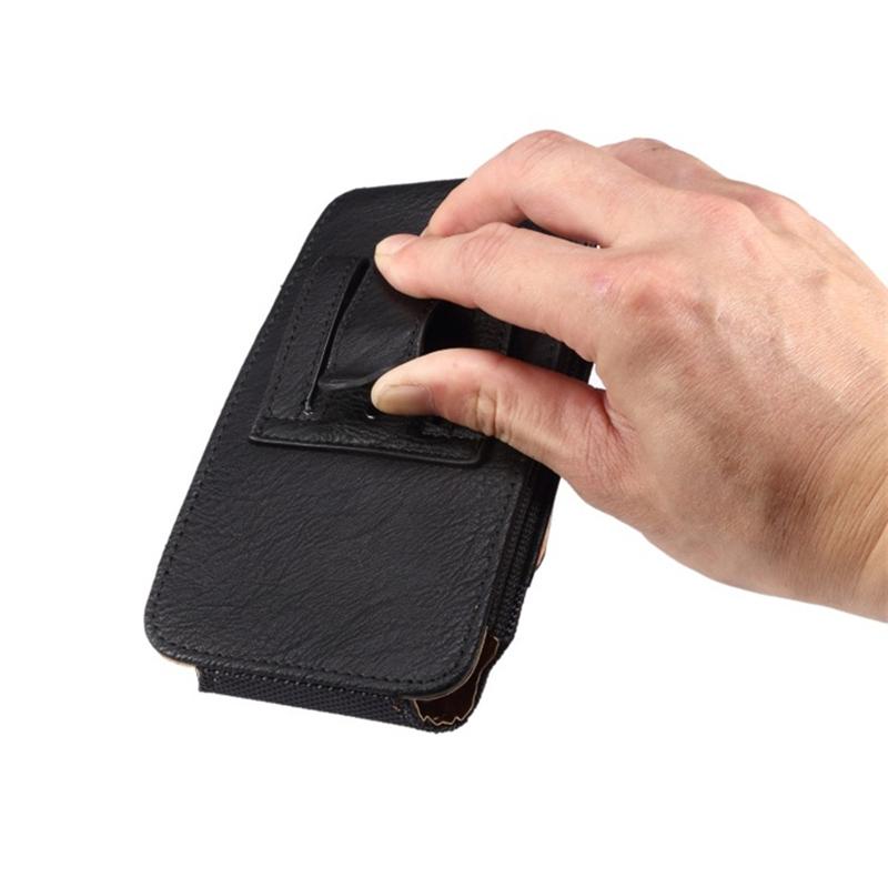 Bolsa de Cintura Masculina de Couro Universal Case com Clipe de Cinto para Celular Para IPhone 15 14 13 12 Pro Max Samsung Galaxy S22 S23 Xiaomi Huawei