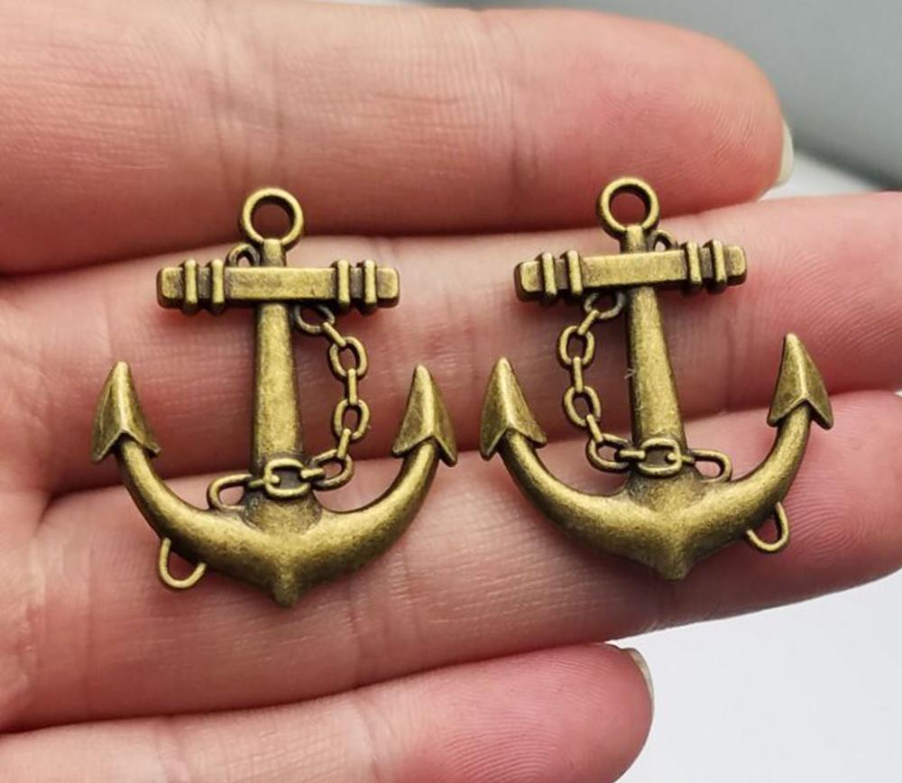 10 szt./partia--31x27mm Srebrne Złote Brązowe Platerowane Zawieszki Kotwice do DIY Akcesoria do Breloków Elementy do Wyrobu Biżuterii