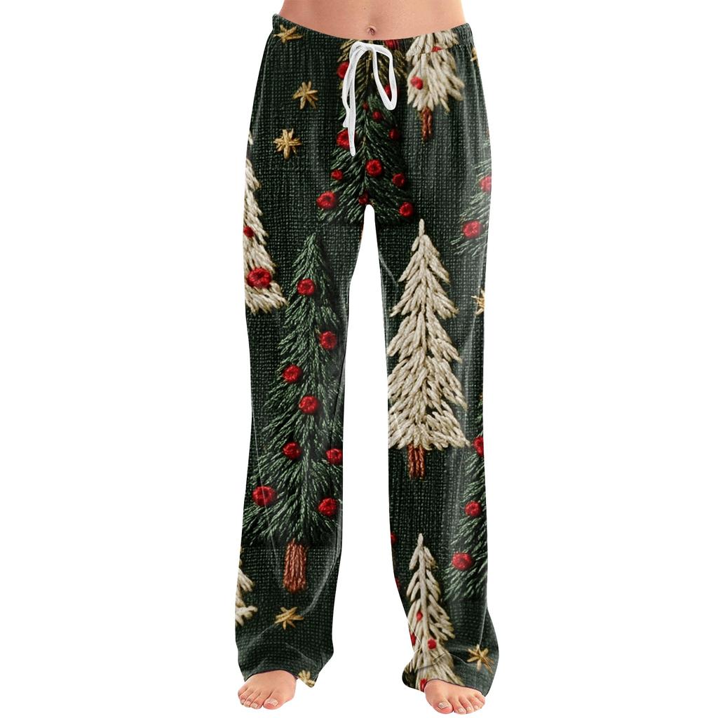 Women's Casual Christmas Print Pants with