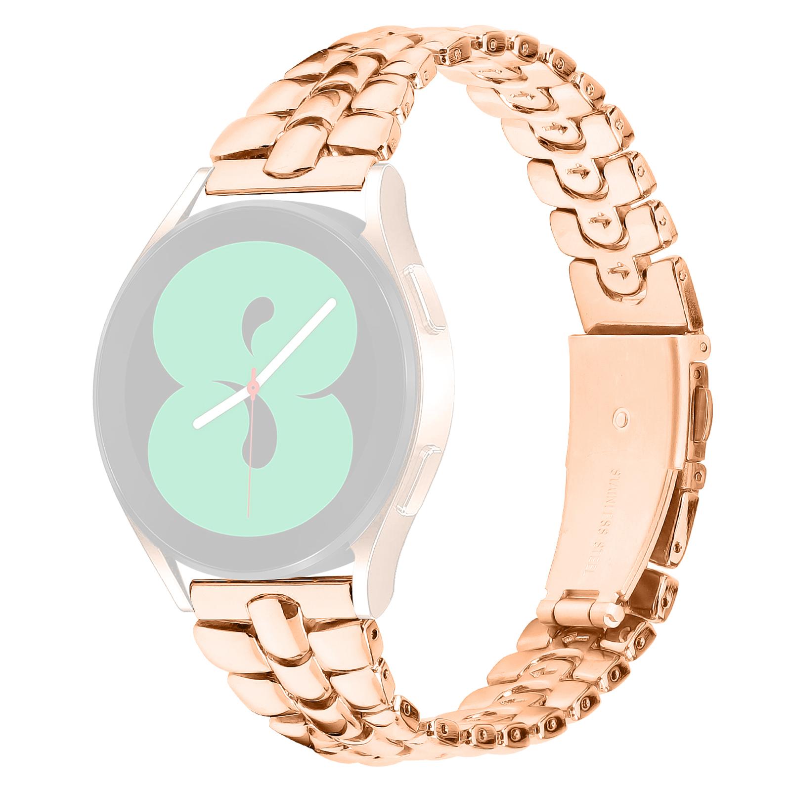 

For Samsung Galaxy Watch6 40mm/44mm/Watch6 Classic 43mm/47mm Metal Slim Watch Strap 20mm Replacement Watch Band Rose Gold