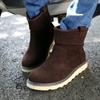 Fashion Golden Sapling Classics Snow Boots for Men Outdoor Keep Warm Plush Boot Male Round Toe Short Booties Faux Suede Leather Shoes
