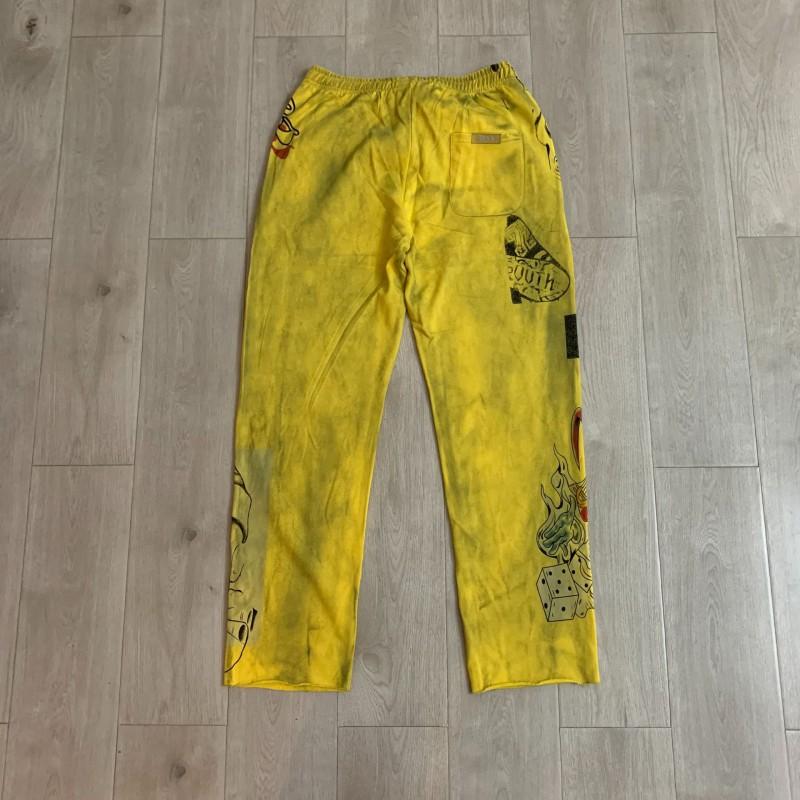 Unisex Oversized Streetwear Joggers With Rhinestone Embroidery Letter Print Cotton Loose Fit Casual Pants