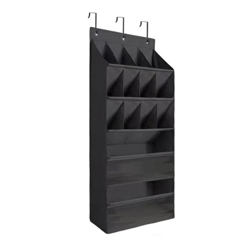 Multipurpose Over The Door Storage Bag 15 Pockets For Footwear Books And Other Items серый