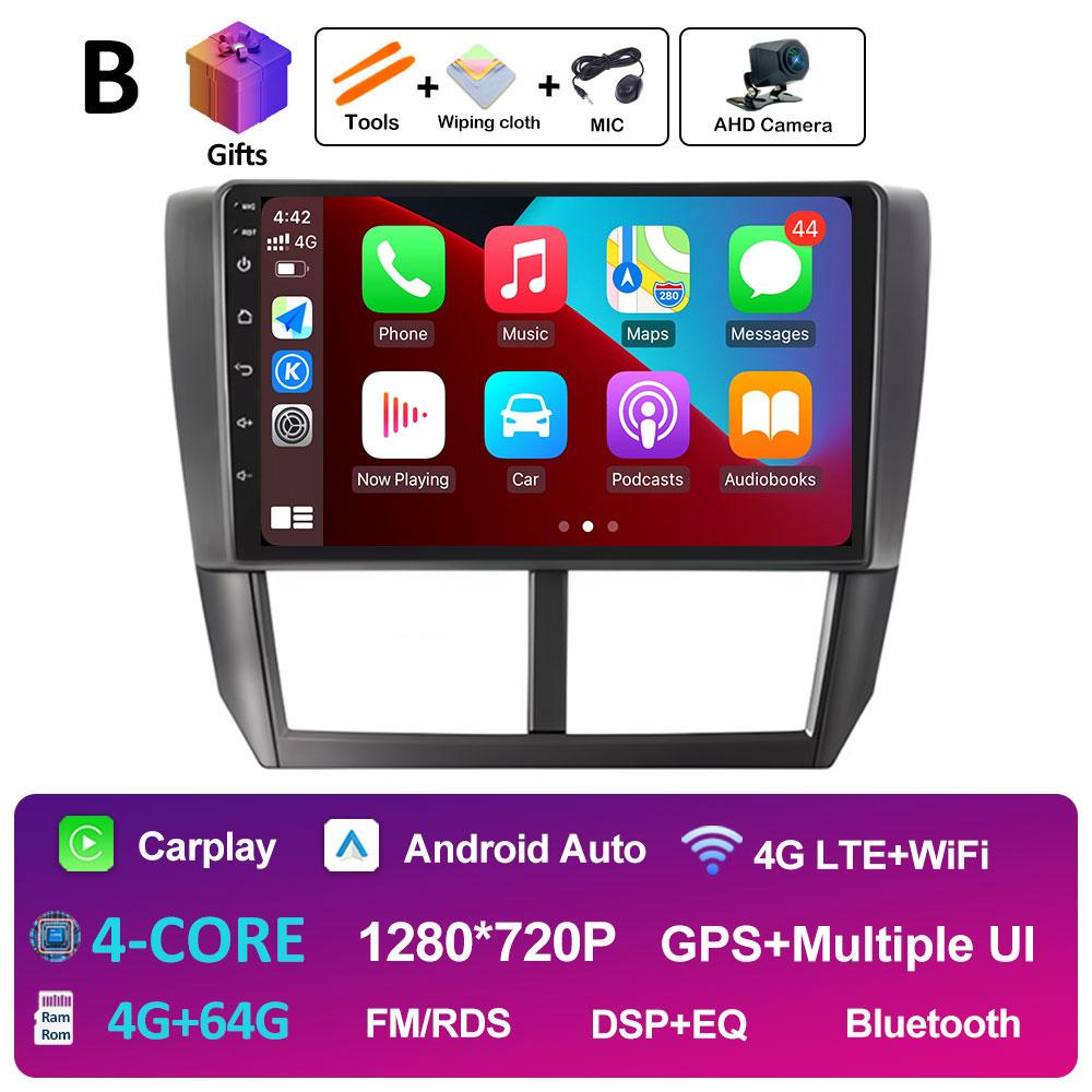 Wireless Carplay DSP Stereo For Subaru Forester 3 SH 2007 2008 2009 2010 2011 2012 2013 Android 14 WIFI Bluetooth 4G Auto Tools