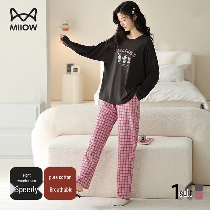 MiiOW Women s Xinjiang Combed Cotton Pajama Set M