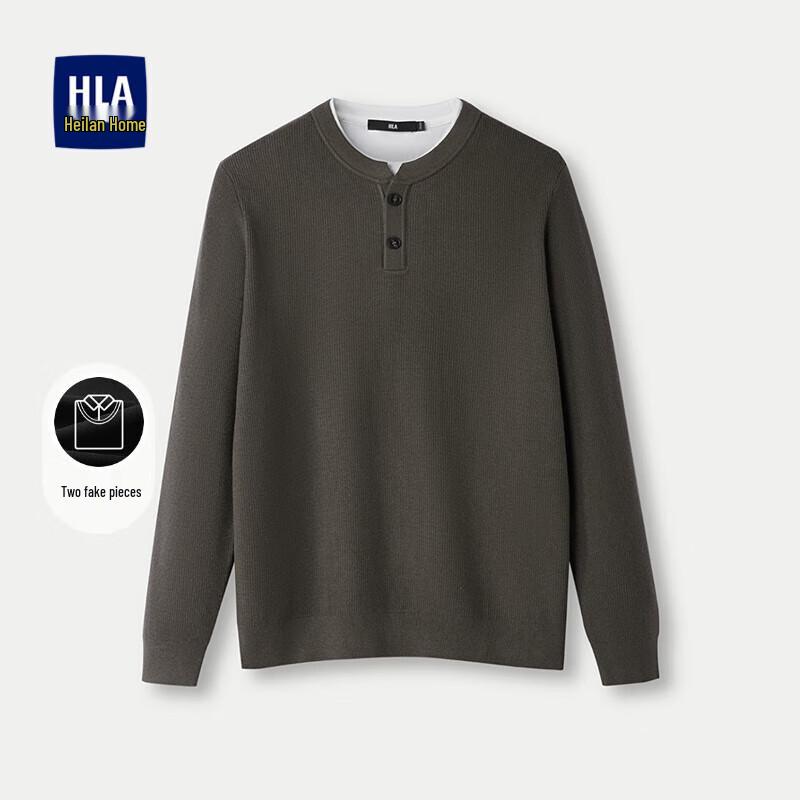 

HLA Men s Faux Two-Piece Long Sleeve Knit Sweater XL 180/96A