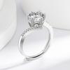 925 Sterling Silver Classic Twisted Arm Snowflake Shape 2 Carat Simulated Moissanite Ring for Women Luxury Advanced Sense Daily Jewelry