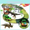 Unleash Creativity With The 144pcs Dinosaur Dino World Flexible Race Car Toy