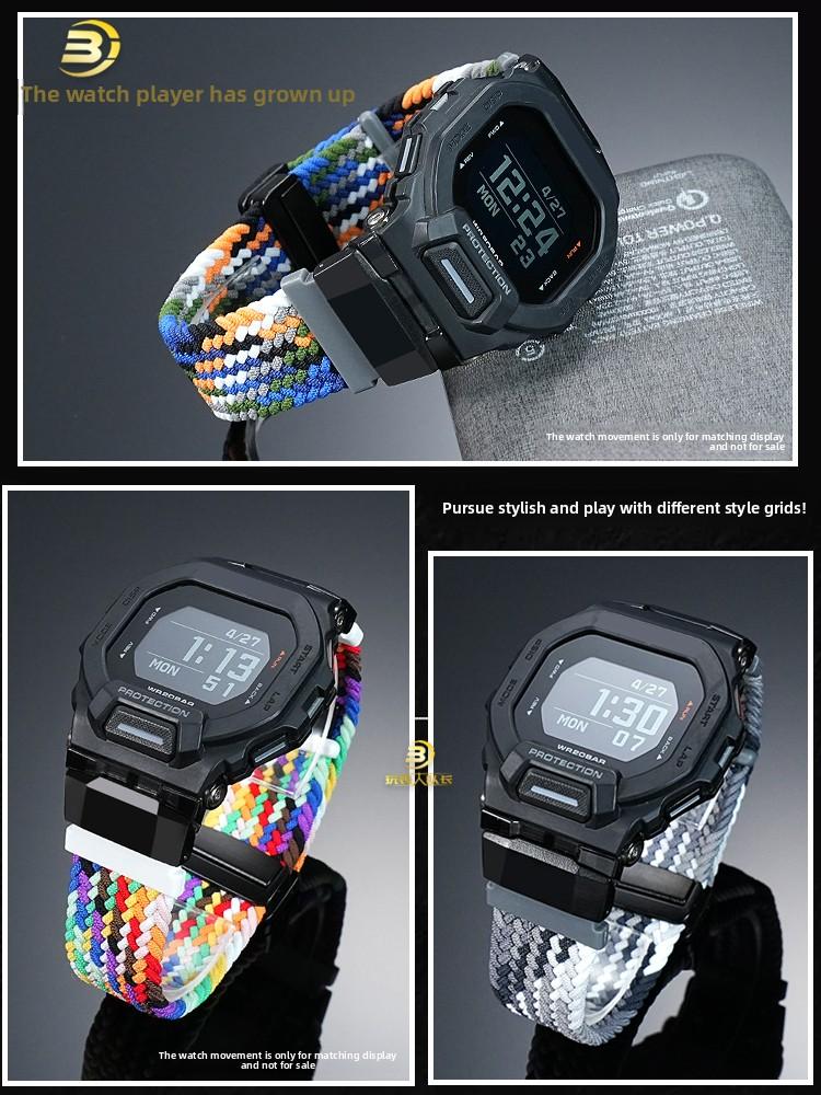 8 Colors Scalable Watchband Magnetic Metal Buckle For Casio G-shock 3506 GBD-200SM GBD-200 Cat Nylon Canvas Watch Strap Men Band