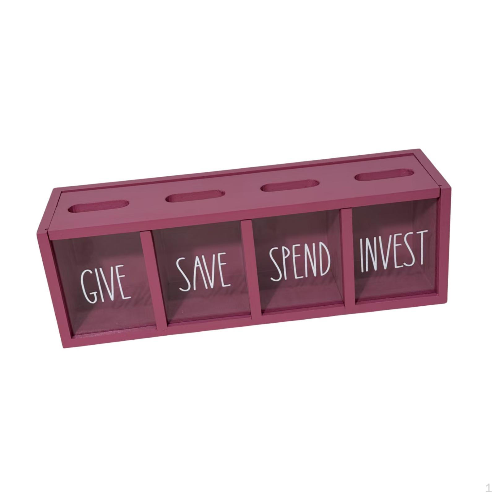 

Box Wooden Piggy Bank Early Ideas Sturdy Novelty Money Saver Changes Jar for Children Living Room Pink