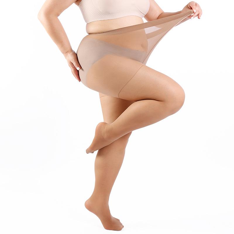 5 Pairs Women Plus Size 20D Sheer Tights High Waist Nylon Pantyhose Super Elastic 4Xl Large Size For Big Ladies 150Kg/330Lbs