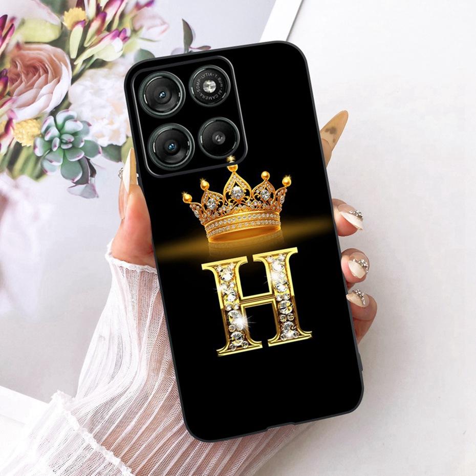 Fashion Letter Phone Case For Motorola Moto G77 G67 Back Cover For MOTO G67 G77 5G Soft Black Silicone Cases