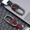 Genuine Leather Car Key Holder Keychain With Metal Buckle for Mitsubishi Lancer 9 ASX L200 Colt Outlander Pajero Eclipse EVO