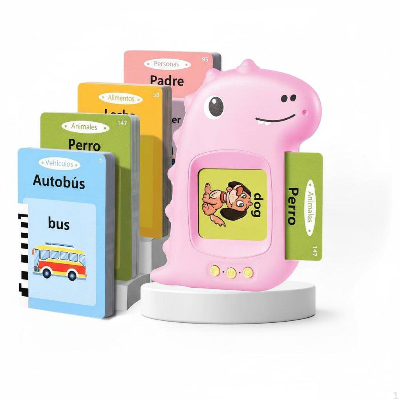 Bilingual Talking Flashcard Set NoScreen Design words Learning Toy Easy To Use Audio
