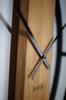 Round oak loft clock oval metal 50cm