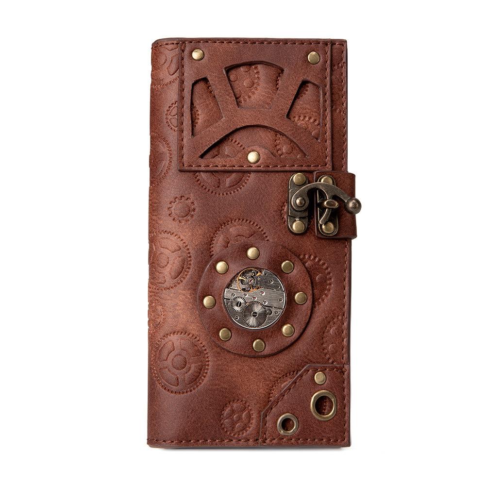 Steampunk Women's Long Wallet, Industrial Retro Style Hand-held Wallet, Women's Hand-held Bag Wallet