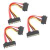 3PCS SATA 29P Female To SATA 22P Male Plastic Hard Disk Data Cable for Home Mobile Using