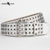 New European and American Rivet Three-row Eyelet Punk Belt PU Belt Men and Women Hash Personality Trend Belt