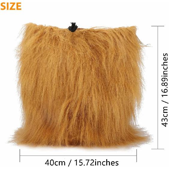 Lion Mane for Dog Costumes Realistic Funny Lion Wig for Medium Large Sized Dogs Halloween Pet Costume (Large, Light Brown)
