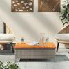 Vidaxl Stolik Ogrodowy, Szary, 70X70X25 Cm, Rattan I Drewno Akacjowe