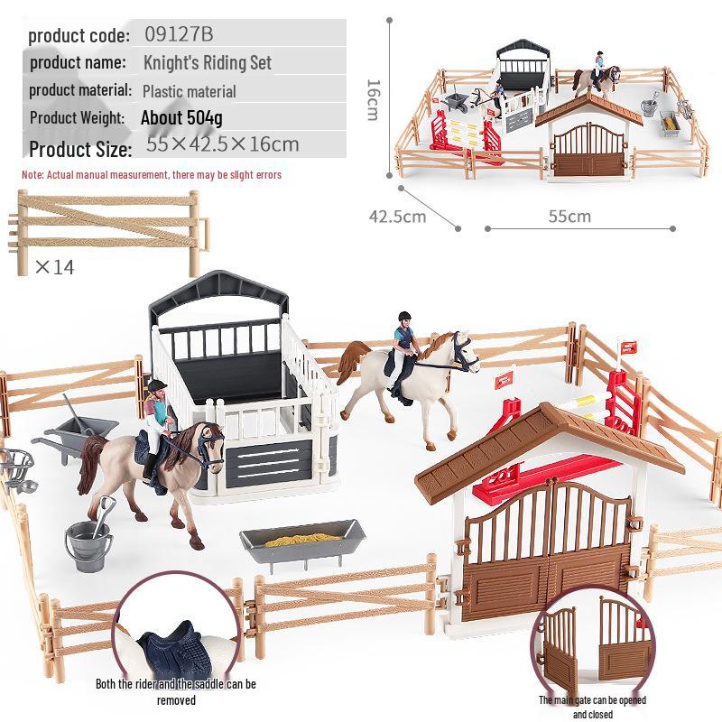Animal Model Ranch Set: Chicken, Dog, Cow, Sheep, Horse Miniature Toy Scene